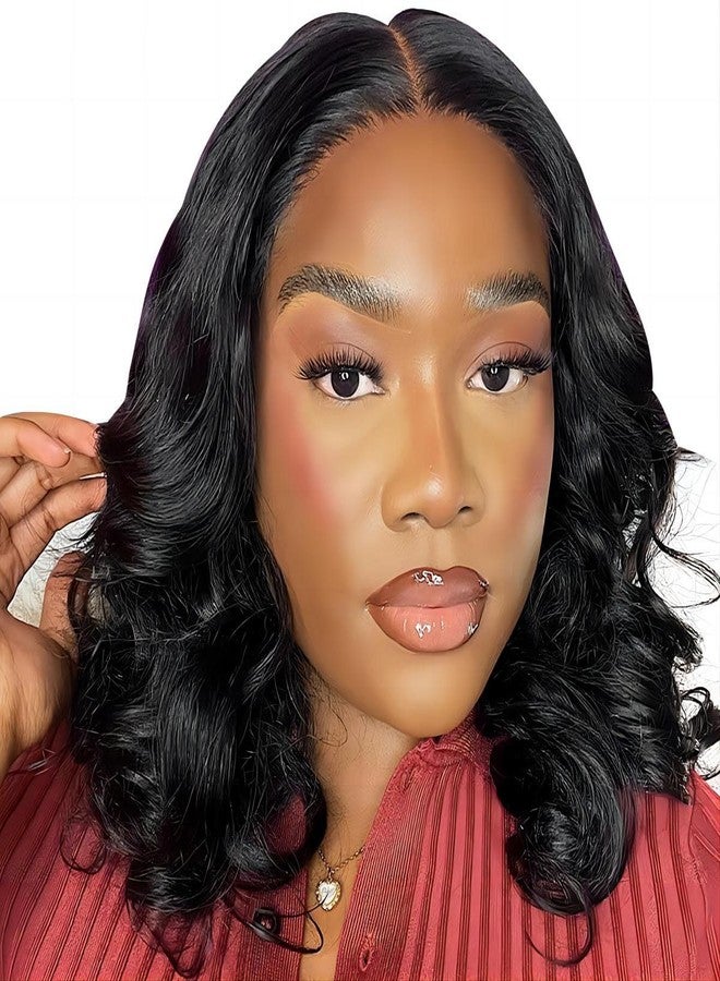 ISEE Wear and Go Glueless Wigs Human Hair Pre Plucked Pre Cut Short Bob Body Wave Lace Front Wigs Human Hair for Women Upgraded Glueless Bob Wig No Glue 6x4 HD Lace Closure Wigs (12 Inch) - Image 2